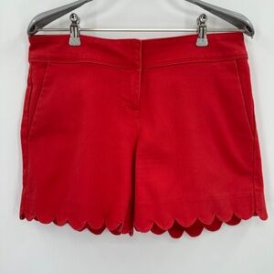 The Limited Cotton-Stretch Chino Shorts with Scallop Hem size 4 Red 4" Inseam